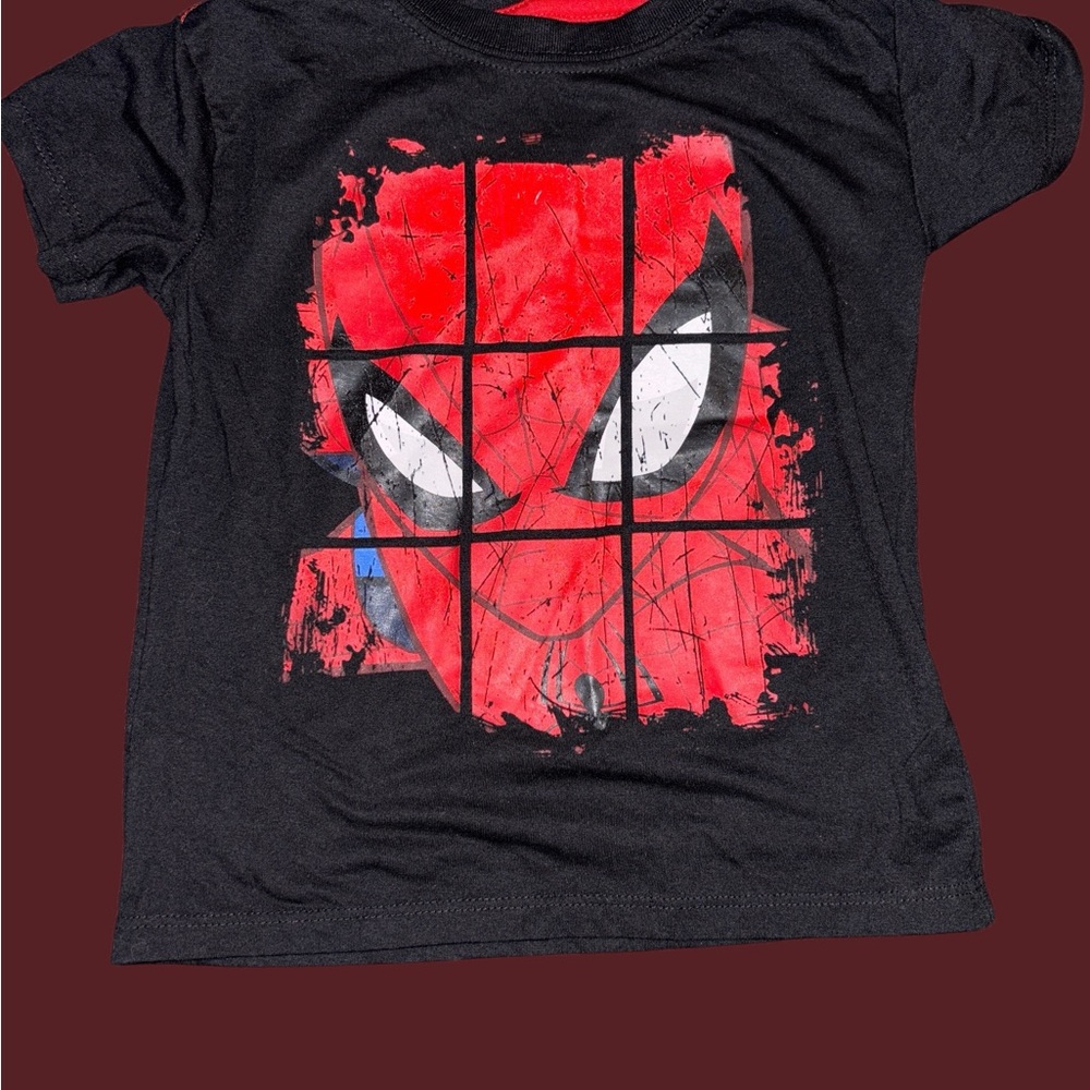 Marvel Black Tee with Red Spider-Man Logo